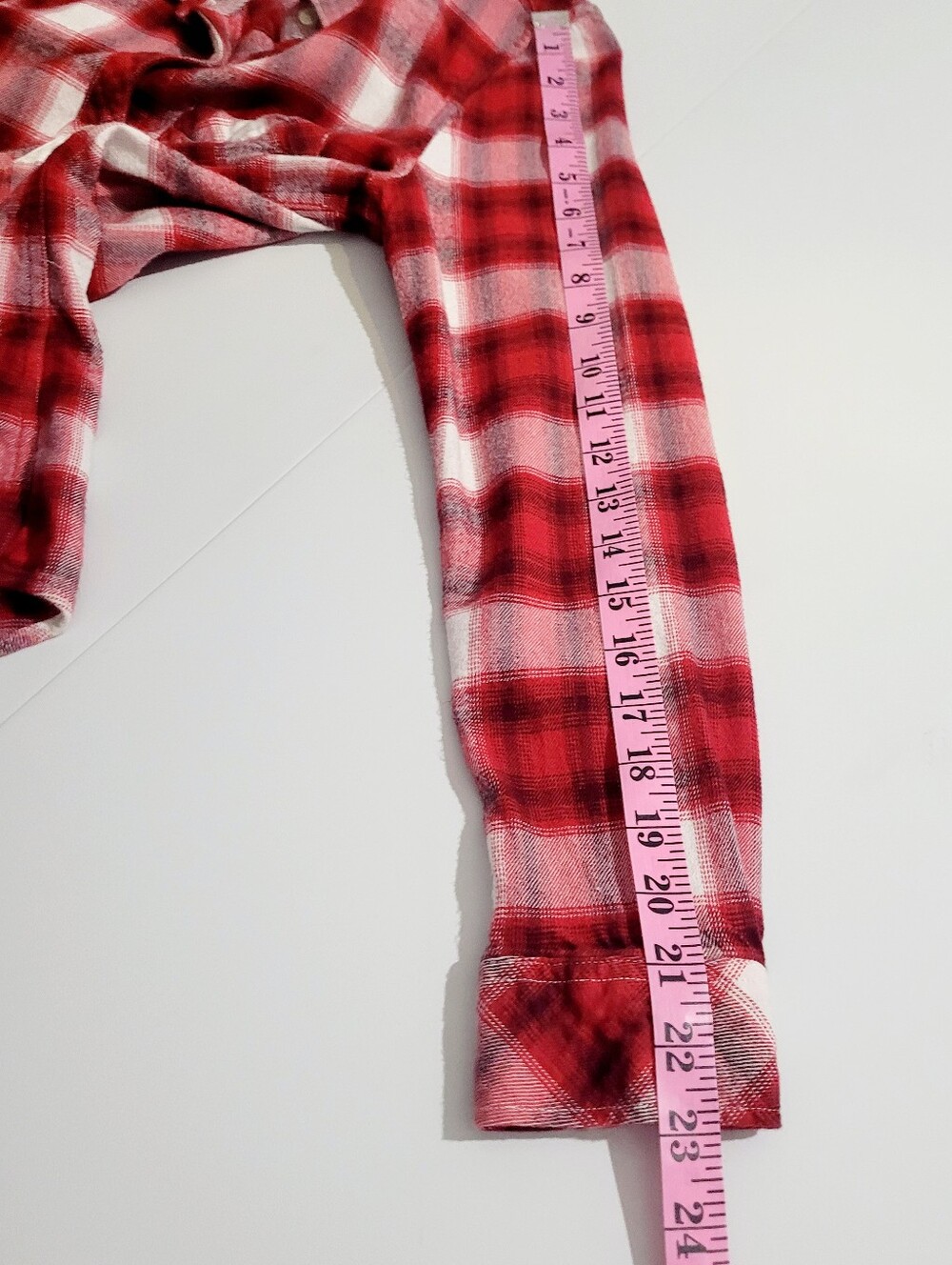 GAP Red Plaid Flannel Shirt Size Medium Woman Button Front Casual Top Flannel - Picture 10 of 11